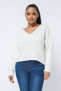 White Pearl Sweater - Pink Canary