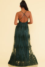 Load image into Gallery viewer, Banff Mesh Maxi - Pink Canary- Hunter Green Gown