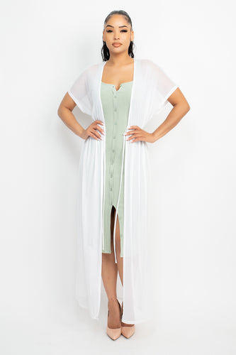 Pure Sheer Kimono - Pink Canary