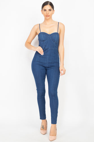 Palawan Denim Jumper - Pink Canary