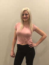 Load image into Gallery viewer, Front Tie Tee - Pink Canary