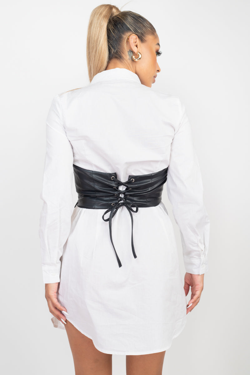 Kendra Shirt Dress - Pink Canary