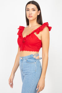 Fernanda Crop Top - Pink Canary
