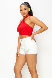 Lexi Halter Top - Pink Canary